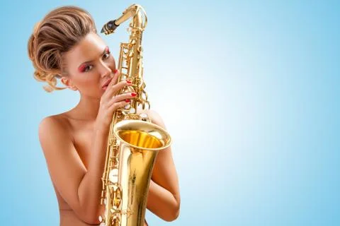 Sax and passion. Stock Photos