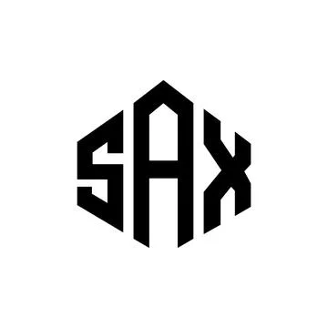 SAX letter logo design with polygon shape. SAX polygon and cube shape logo .. Stock Illustration