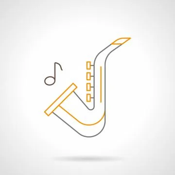 Sax melody flat line vector icon Stock Illustration