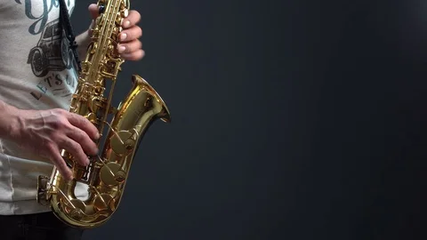 Sax Player with black background Video stock 75288012