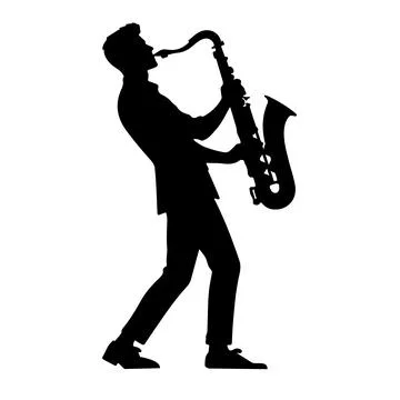 Sax player icon Stock Illustration