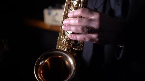 Sax Player Playing Detail Video stock 104043982