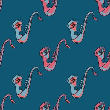 Sax seamless pattern Stock Illustration
