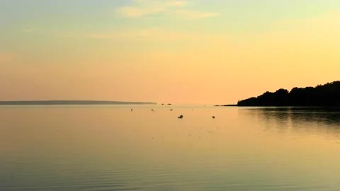 Saxnäs on Öland has a campsite with a view of Kalmarsund and wonderful nature. 스톡 동영상 219280355
