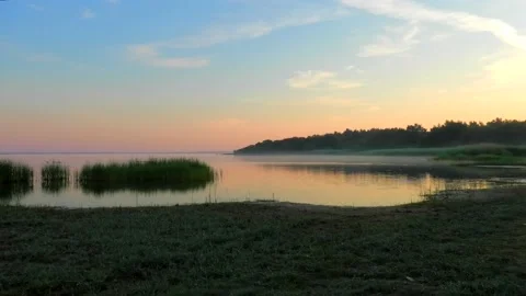 Saxnäs on Öland has a campsite with a view of Kalmarsund and wonderful nature. Stock Footage 219280934