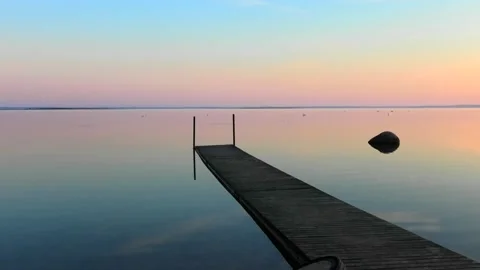 Saxnäs on Öland has a campsite with a view of Kalmarsund and wonderful nature. Stock Footage 219280996