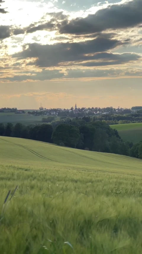 Saxon Countryside Sunset Stock Footage 310872828