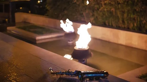 Saxophone and fire Stock Footage 84036437