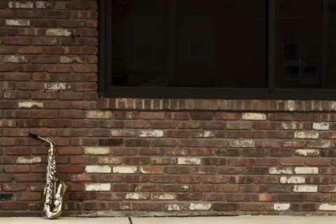 Saxophone Brick Wall Stock Photos
