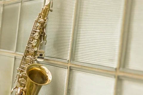Saxophone Brick Wall Stock-Fotos