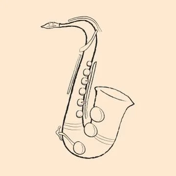 Saxophone Doodle Stock Illustration