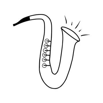 Saxophone in doodle style Stock Illustration