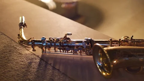 Saxophone &amp; Fire 4k Stock Footage 84029175
