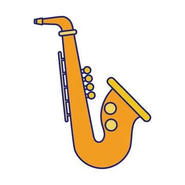 Saxophone Icon Flat Design Vector Stock Illustration