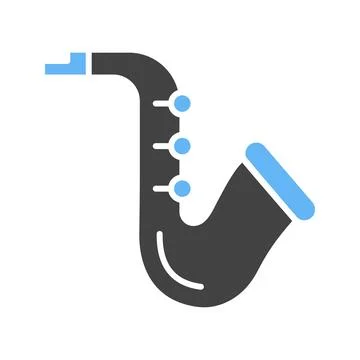 Saxophone icon vector image. Stock Illustration