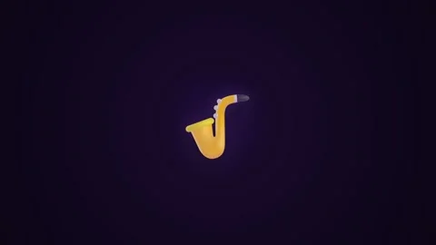 Saxophone instrument rendered in 3D style floating centrally 스톡 동영상 345373403