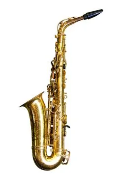 Saxophone isolated on white Stock Photos