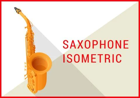 Saxophone isometric flat 3d vector Tenor saxophone isometric flat 3d vecto... Stock Photos