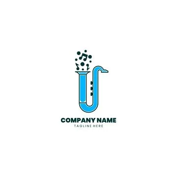 Saxophone lab logo Design vector Иллюстрация
