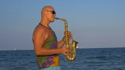 Saxophone music  Stock Footage 94043563
