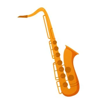 Saxophone musical instrument. Flat vector illustration. Jazz musical instrume Stock Illustration