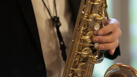 Saxophone player fingering Stock Footage 86692938