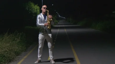 Saxophone player Stock Footage 94045043