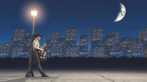 Saxophone player Illustrazione stock