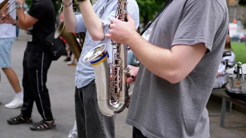Saxophone Player in the Park 스톡 동영상 293175265