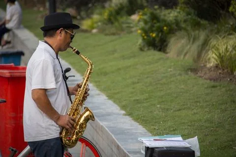 Saxophone player Stock Photos