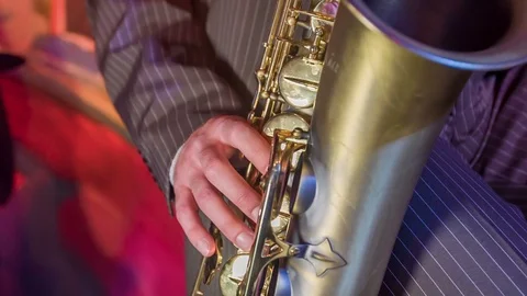 Saxophone playing Stock Footage 112189735