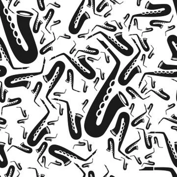 Saxophone seamless pattern Stock Illustration