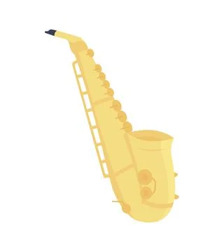 Saxophone semi flat color vector object Illustrazione stock
