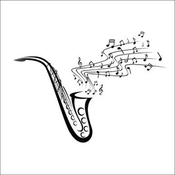 Saxophone sketch Stock Illustration
