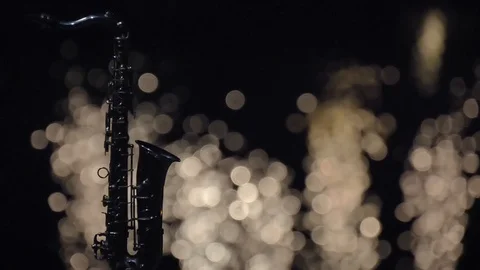 Saxophone Tenor and light reflection in water Stock Footage 95437793