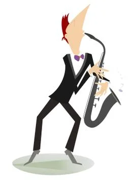 Saxophonist Stock Illustration