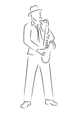 Saxophonist Stock Illustration