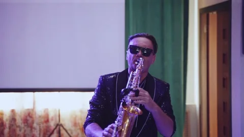 Saxophonist performs at the event Stock Footage 201358516