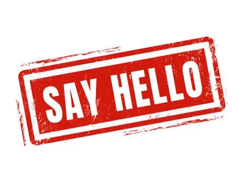 Say hello red stamp style 스톡 일러스트
