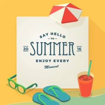 Say hello to Summer template Stock Illustration