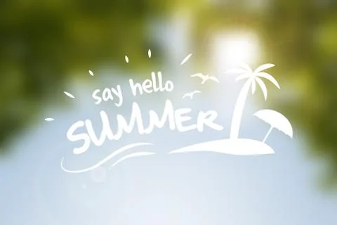 Say hello summer vector poster Ilustração Stock