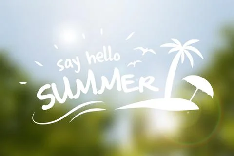 Say hello summer vector typography poster Stock-Illustration