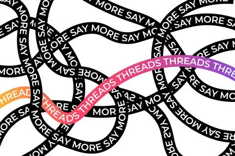 Say More Campaign by Threads Instagram App Design System, Threads logo with.. Stock Illustration