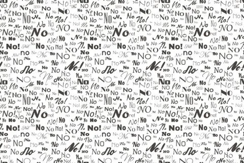 Say No. Negative reply. Refuse and disagree word pattern. Vector answer no Stock Illustration