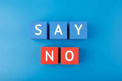 Say no or negative answer minimal concept Stock Photos