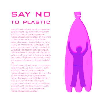 Say no to plastic article page flat vector layout イラスト素材