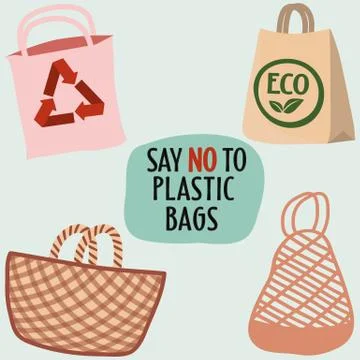 Say no to plastic bags Stock Illustration