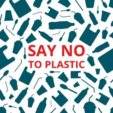 Say no to plastic, seamless pattern. Stock Illustration