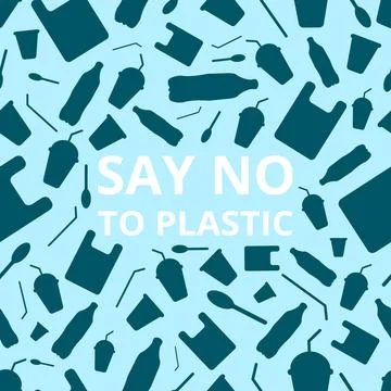 Say no to plastic, seamless pattern. Stock Illustration