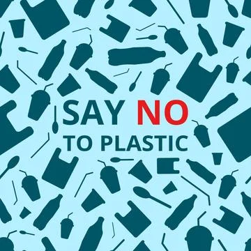 Say no to plastic, seamless pattern. Stock Illustration
